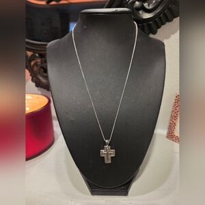 Elegant Silver Cross Pendant Necklace